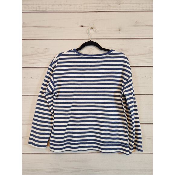 JCP Women's Blue‎ & White Stripe Light Weight Long Sleeve Knit Top Size M - Picture 2 of 6